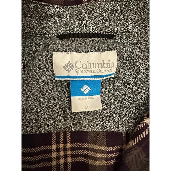 Columbia Purple Plaid Button-Up Long Sleeve - Picture 3 of 4